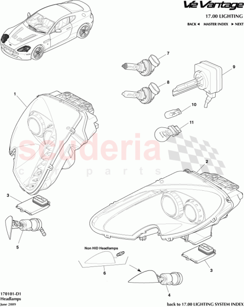 Part Diagram for Aston Martin 6G33-13W030-AD