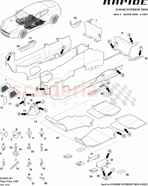 Part Diagram for Aston Martin AD43605B28AB
