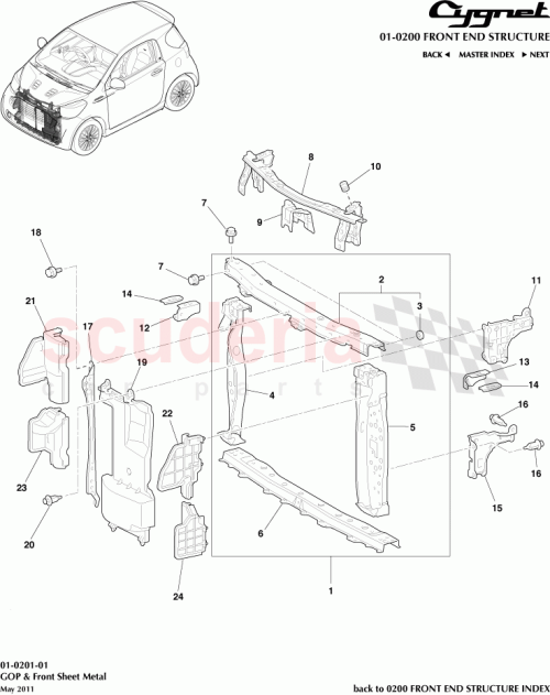 Part Diagram for Aston Martin 53202-74010