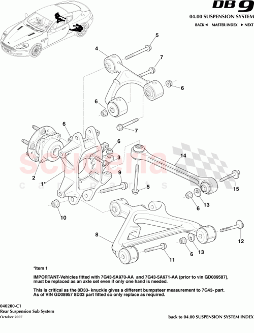 Part Diagram for Aston Martin 4G43-26-10840