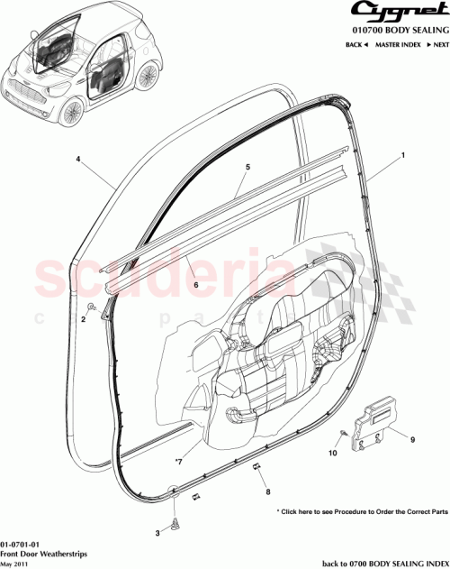 Part Diagram for Aston Martin 67867-12150