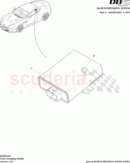 Part Diagram for Aston Martin 8D33-14C540-AA