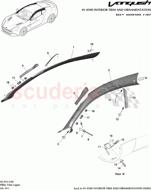Part Diagram for Aston Martin 6G33-29012-MA