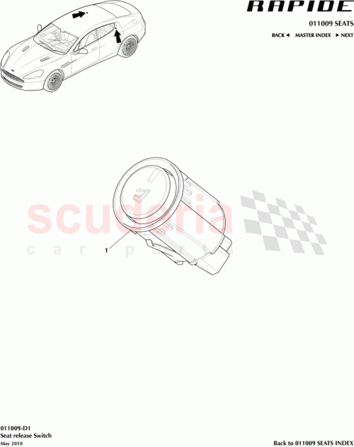 Part Diagram for Aston Martin AD43-14B696-BA