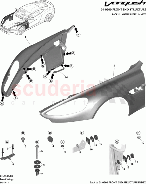 Part Diagram for Aston Martin W500302-S443