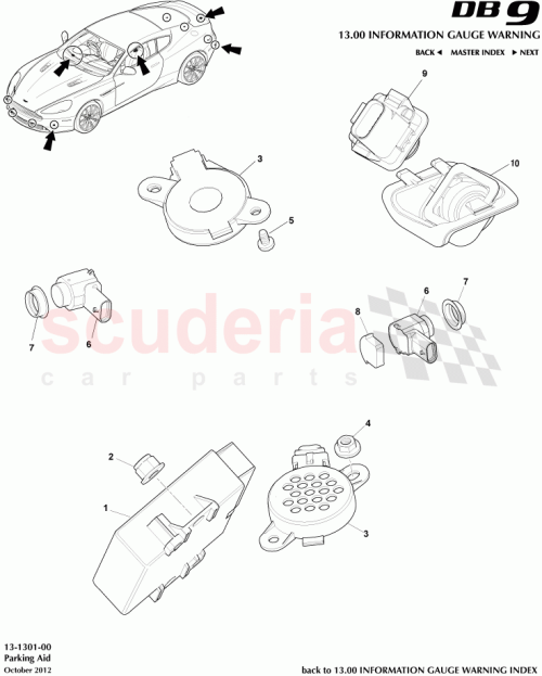 Part Diagram for Aston Martin DG43-19H494-AB