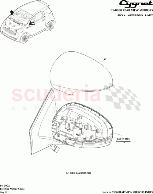 Part Diagram for Aston Martin 87940-74020