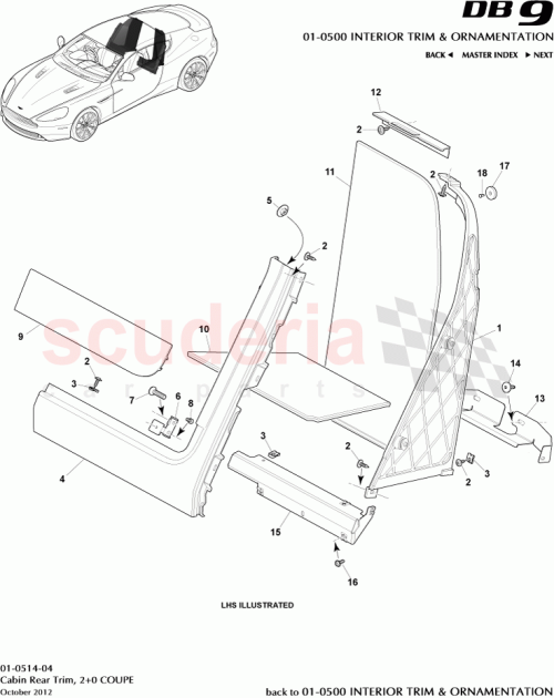 Part Diagram for Aston Martin 8D33-11768-AAW