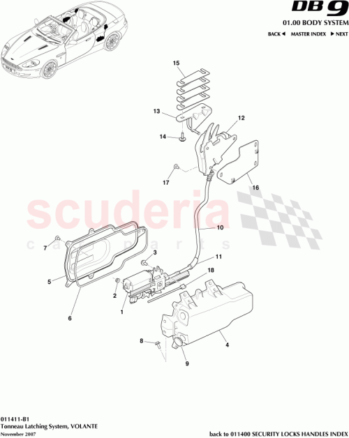 Part Diagram for Aston Martin 4G43-301347-AA