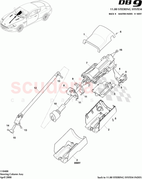 Part Diagram for Aston Martin 4G43-3N997-AC