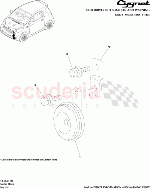 Part Diagram for Aston Martin 86591-74012