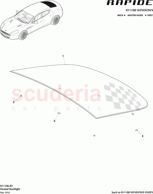 Part Diagram for Aston Martin 4G43-03836-AB-PK