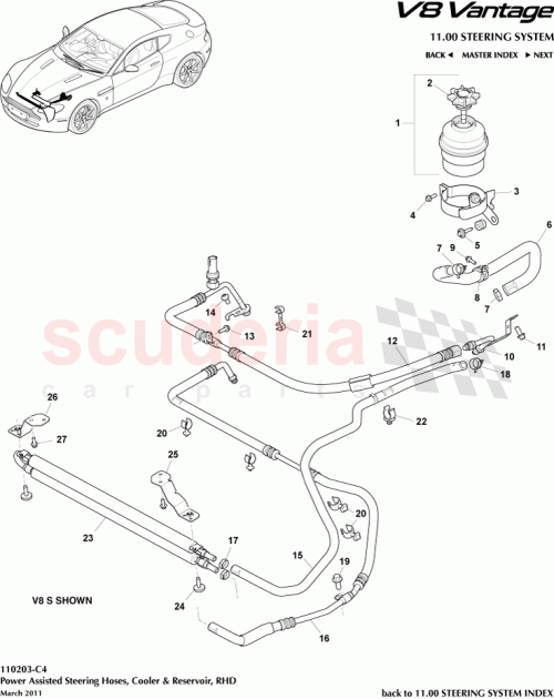 Part Diagram for Aston Martin 6G33-3A719-BH
