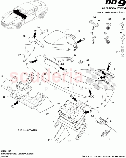 Part Diagram for Aston Martin 4G43C043C54CHW