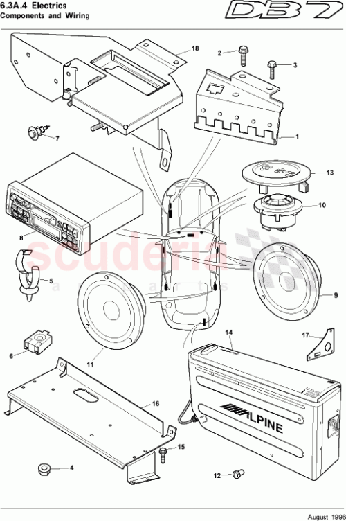 Part Diagram for Aston Martin 1R12-37-10032