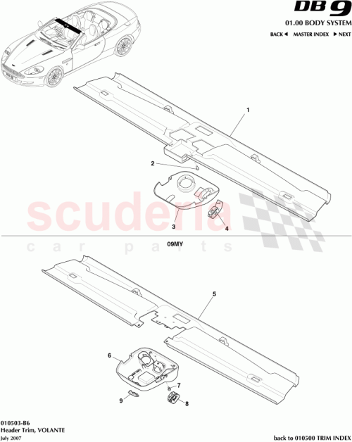 Part Diagram for Aston Martin 4G43L03409ACW