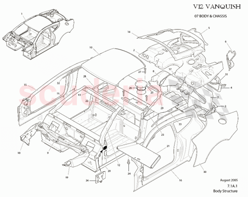 Part Diagram for Aston Martin 3R12-165691-AA