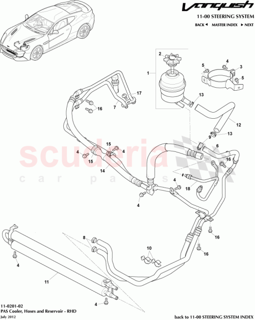 Part Diagram for Aston Martin DG43-3494-AA