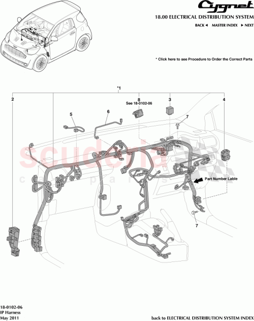 Part Diagram for Aston Martin 82660-74010