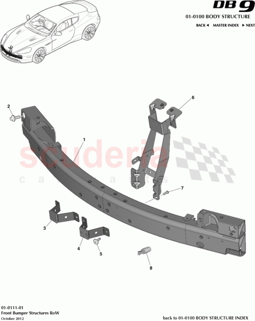 Part Diagram for Aston Martin DG43-17767-AB