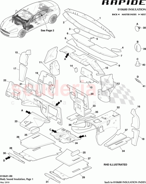 Part Diagram for Aston Martin AD43-101A85-BA
