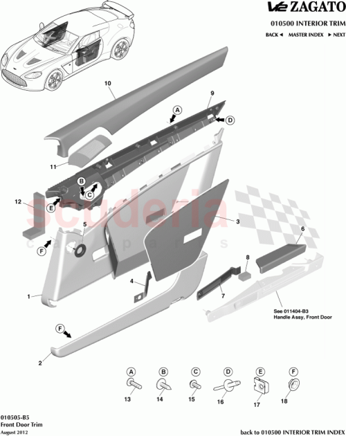 Part Diagram for Aston Martin AD33-205A04-BA