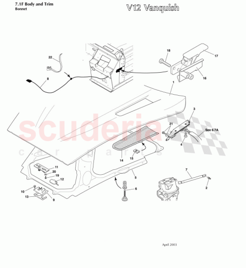 Part Diagram for Aston Martin 700622