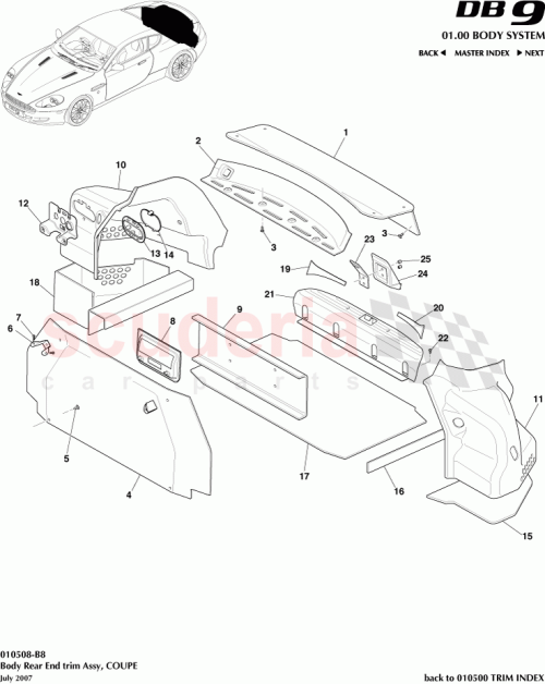 Part Diagram for Aston Martin 4G4345444DD