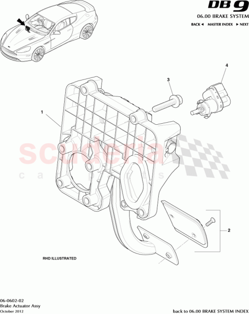 Part Diagram for Aston Martin 4G43-2450-FB