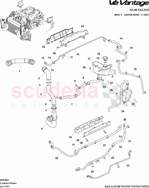 Part Diagram for Aston Martin AD23-8555-EA