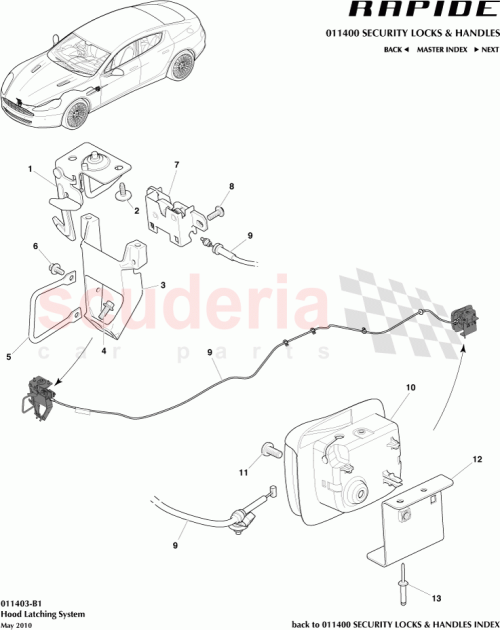 Part Diagram for Aston Martin AD43-16C656-AC