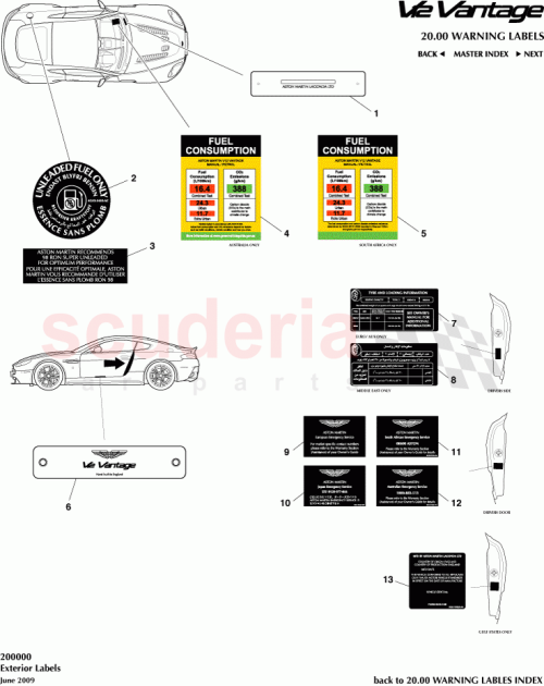Part Diagram for Aston Martin 9G33-19H229-AB