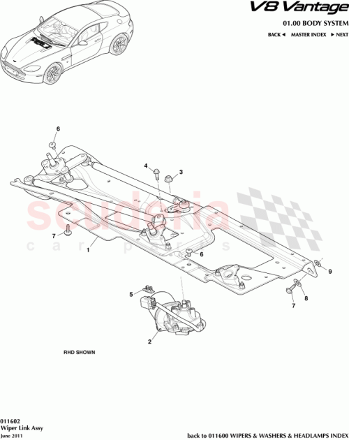 Part Diagram for Aston Martin CG33-17504-CA