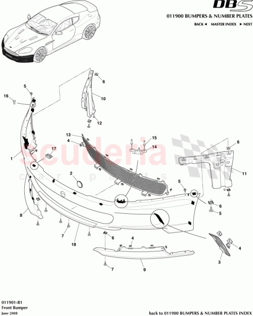 Part Diagram for Aston Martin 8D33-17D957-AE