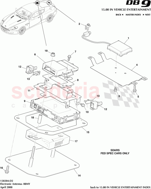Part Diagram for Aston Martin 8D33-18K876-AA