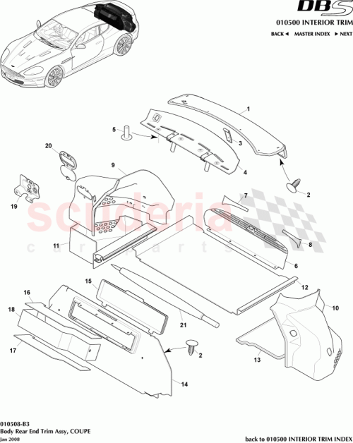 Part Diagram for Aston Martin 7G43454B05ABW
