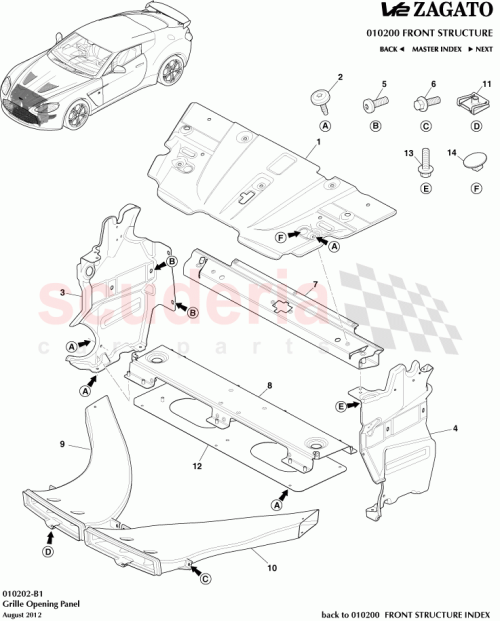 Part Diagram for Aston Martin AD23-10853-AB