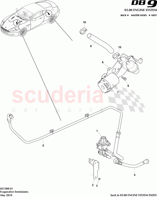 Part Diagram for Aston Martin 4G43-9B995-AA