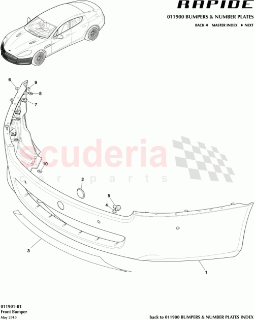 Part Diagram for Aston Martin AD43-17D957-EB
