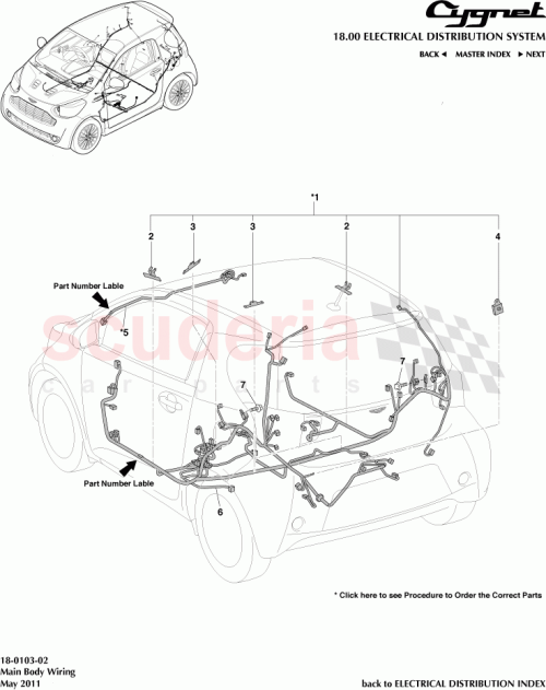 Part Diagram for Aston Martin 82161-74110