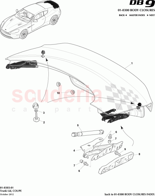 Part Diagram for Aston Martin DG43-40110-AB