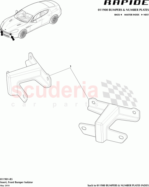 Part Diagram for Aston Martin AD43-17E936-AB