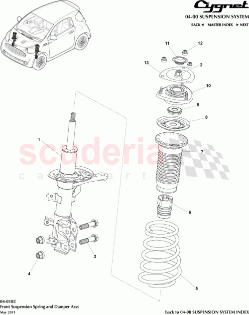 Part Diagram for Aston Martin 48157-52030
