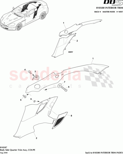Part Diagram for Aston Martin 9D3334793AA