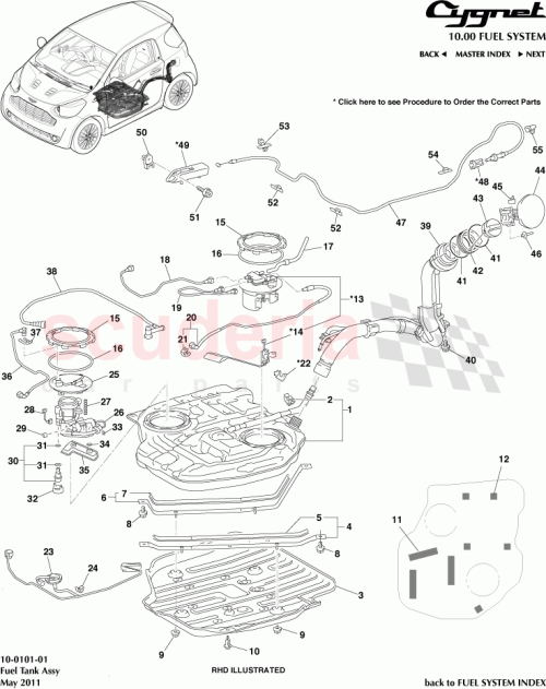 Part Diagram for Aston Martin 77651-74010