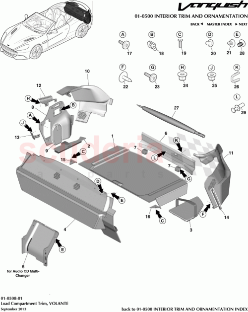 Part Diagram for Aston Martin ED33-13153-AAW