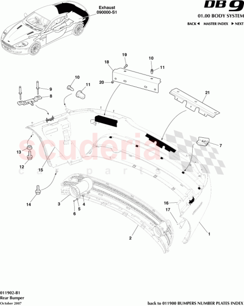Part Diagram for Aston Martin 4G43-17B930-AA