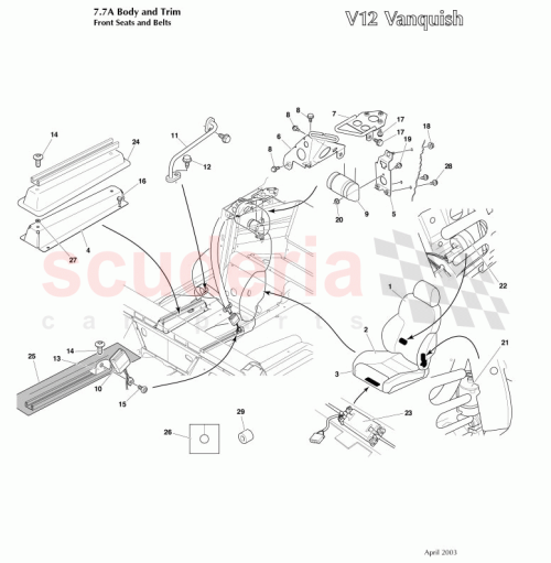 Part Diagram for Aston Martin 3R12-746020-AAW