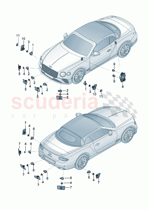 Part Diagram for Bentley 3SD919133