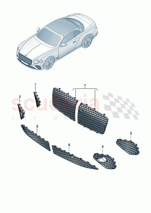 Part Diagram for Bentley 3SD807647B